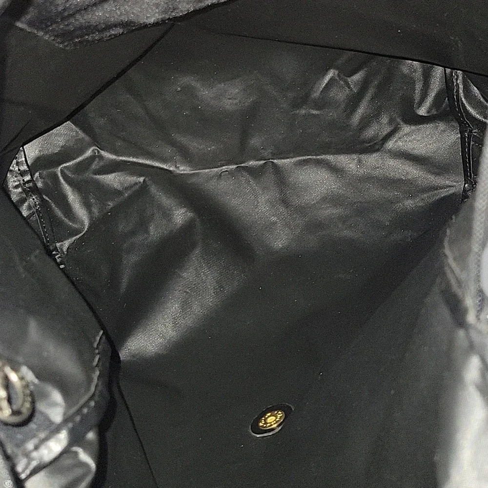 Black Nylon/Leather Backpack Bag